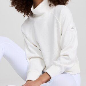 Alo - Waffle Weekend Escape Mock Neck Long Sleeve - L - NWOT